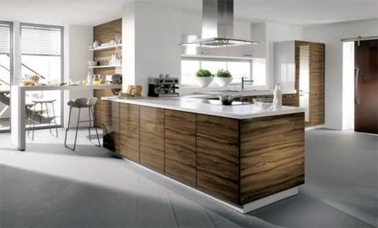 cocina madera y blanca